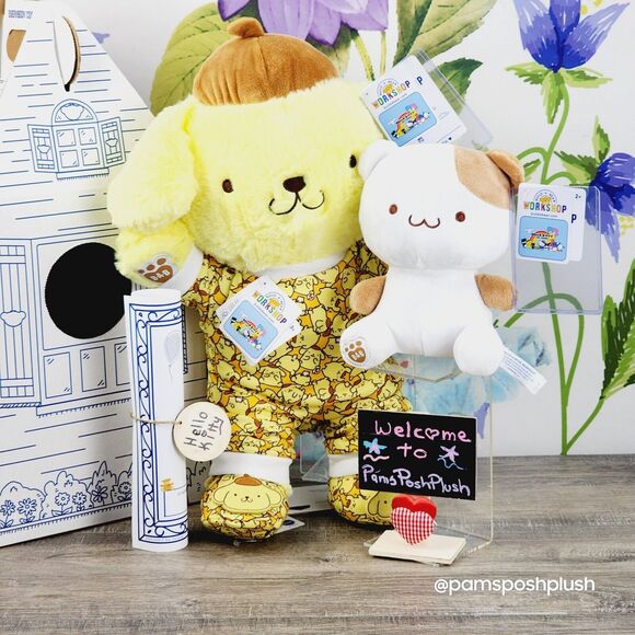 Build A Bear Hello Kitty PomPomPurin & Muffin Mini Sleeper & Slippers Plush - Picture 2 of 16